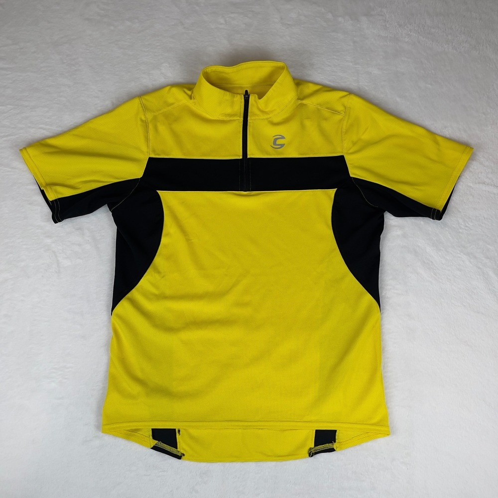 Cannondale Vertex Cycling Jersey Mens Medium Yellow Polyester Blend Quarter Zip